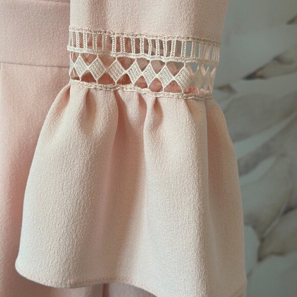 Eliza J Bell Sleeve Lace Inset Fit & Flare Pink Women's Dress Size 2 Petite - Picture 7 of 11